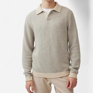 Rodd & Gunn Marlin Cotton & Wool Blend Johnny Collar Sweater Large NWOT